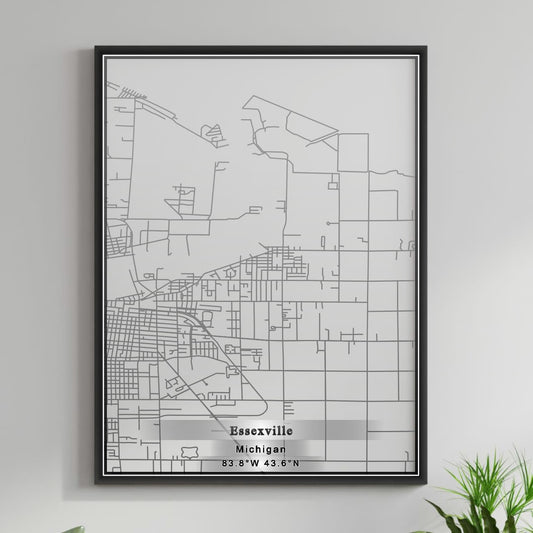ROAD MAP OF ESSEXVILLE, MICHIGAN BY MAPBAKES