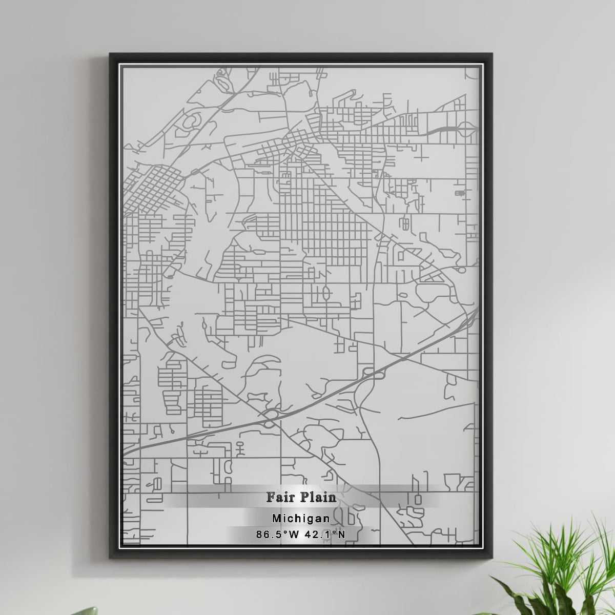 ROAD MAP OF FAIR PLAIN, MICHIGAN BY MAPBAKES