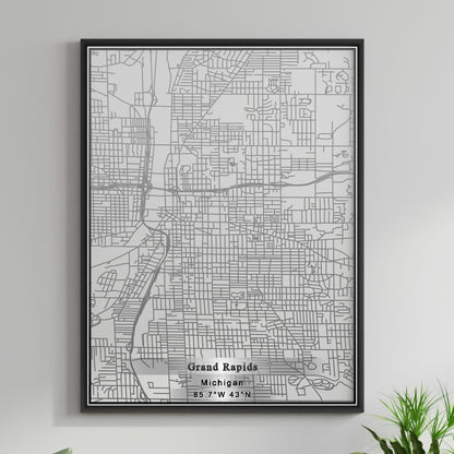 ROAD MAP OF GRAND RAPIDS, MICHIGAN BY MAPBAKES