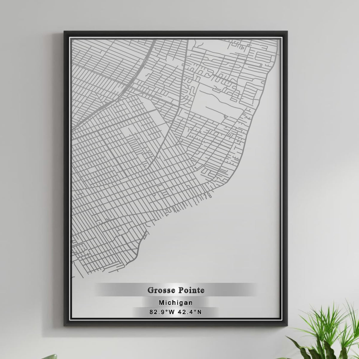 ROAD MAP OF GROSSE POINTE FARMS, MICHIGAN BY MAPBAKES