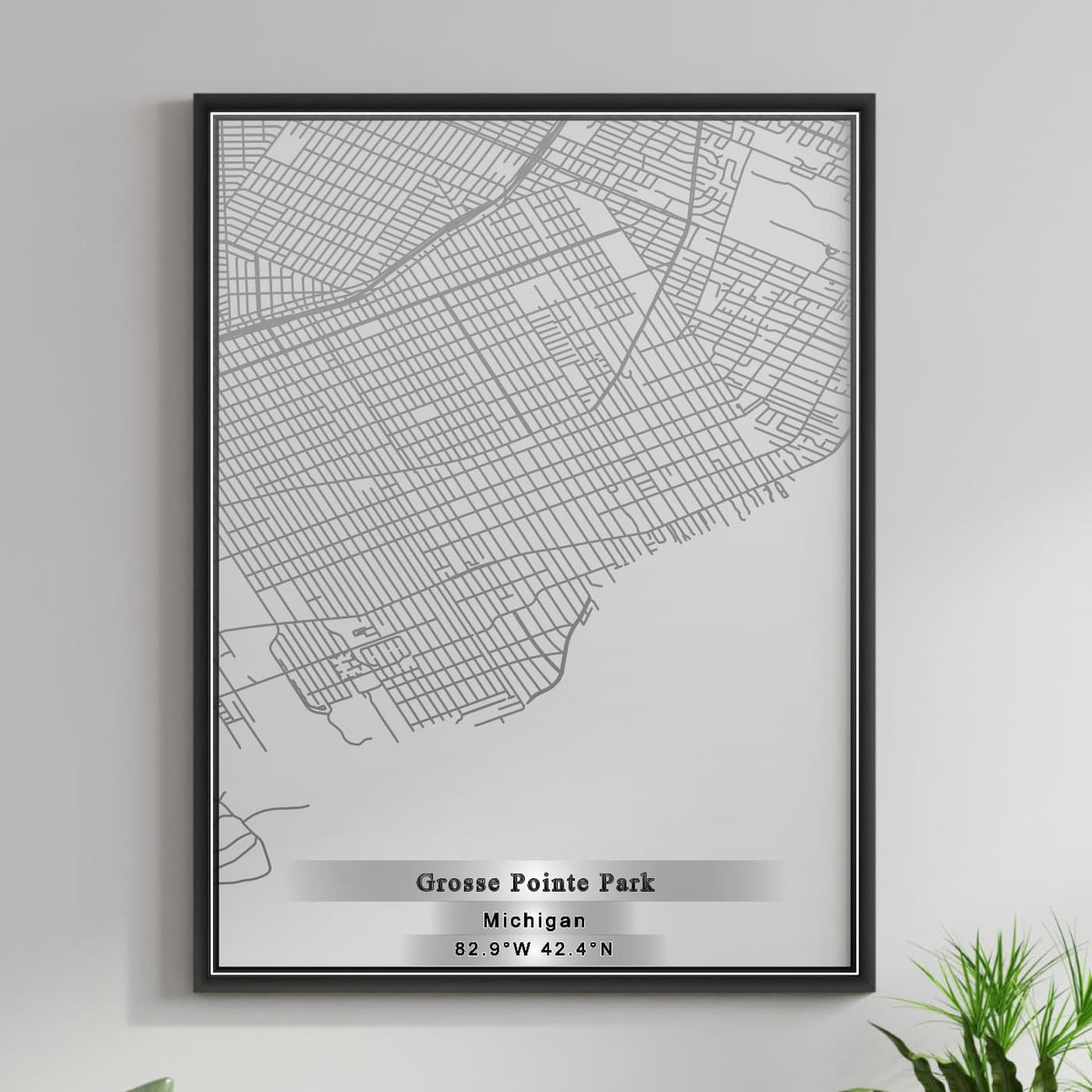 ROAD MAP OF GROSSE POINTE PARK, MICHIGAN BY MAPBAKES