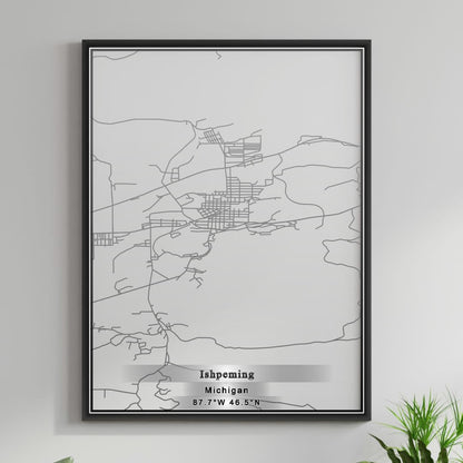 ROAD MAP OF ISHPEMING, MICHIGAN BY MAPBAKES