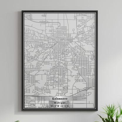 ROAD MAP OF KALAMAZOO, MICHIGAN BY MAPBAKES