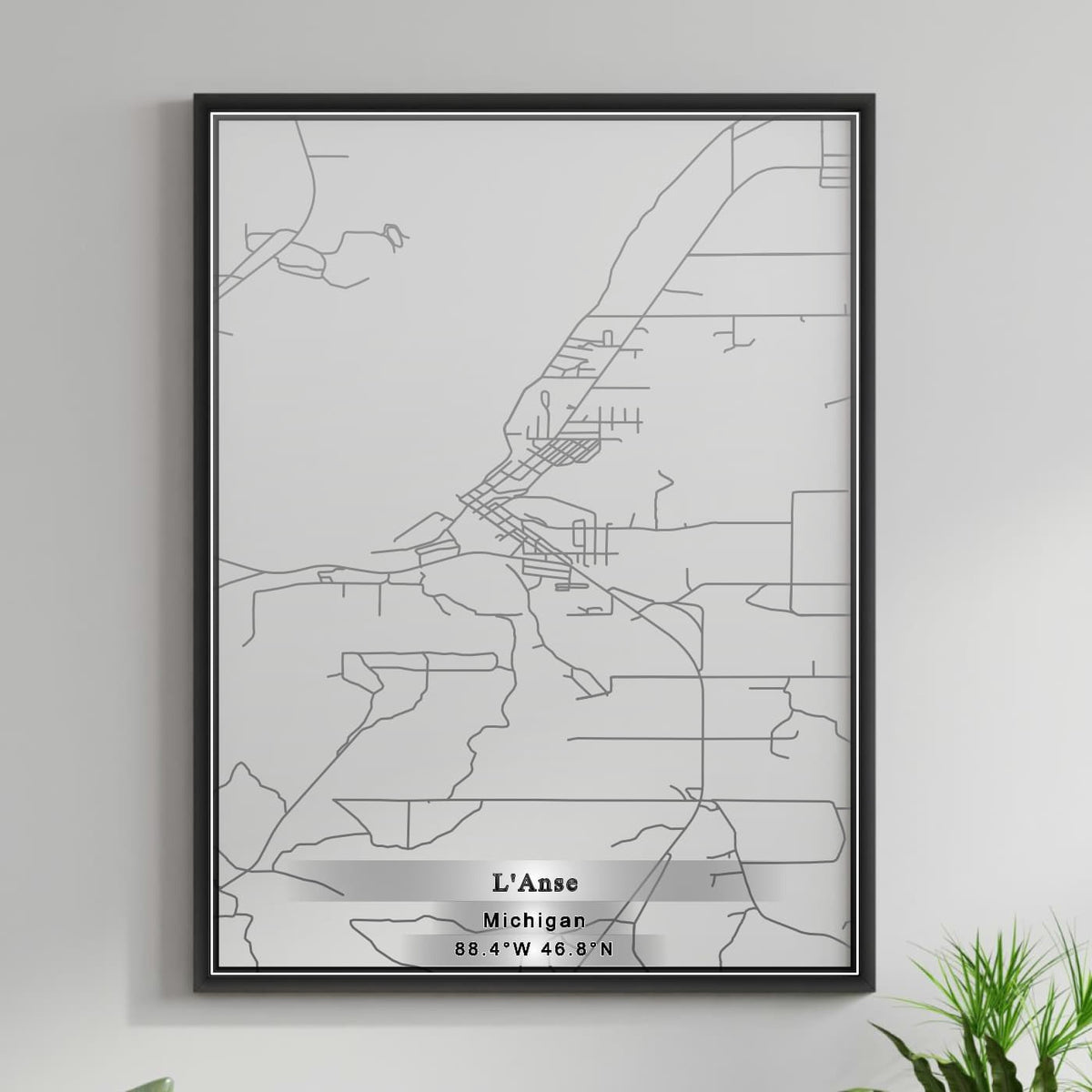 ROAD MAP OF L'ANSE, MICHIGAN BY MAPBAKES
