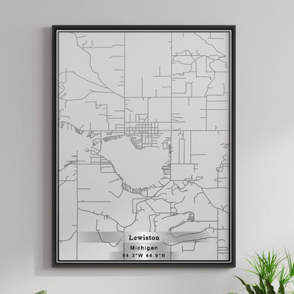 ROAD MAP OF LEWISTON, MICHIGAN BY MAPBAKES