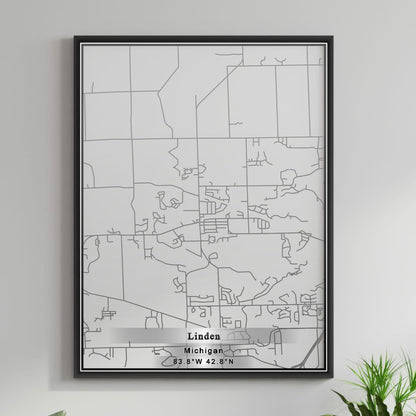 ROAD MAP OF LINDEN, MICHIGAN BY MAPBAKES