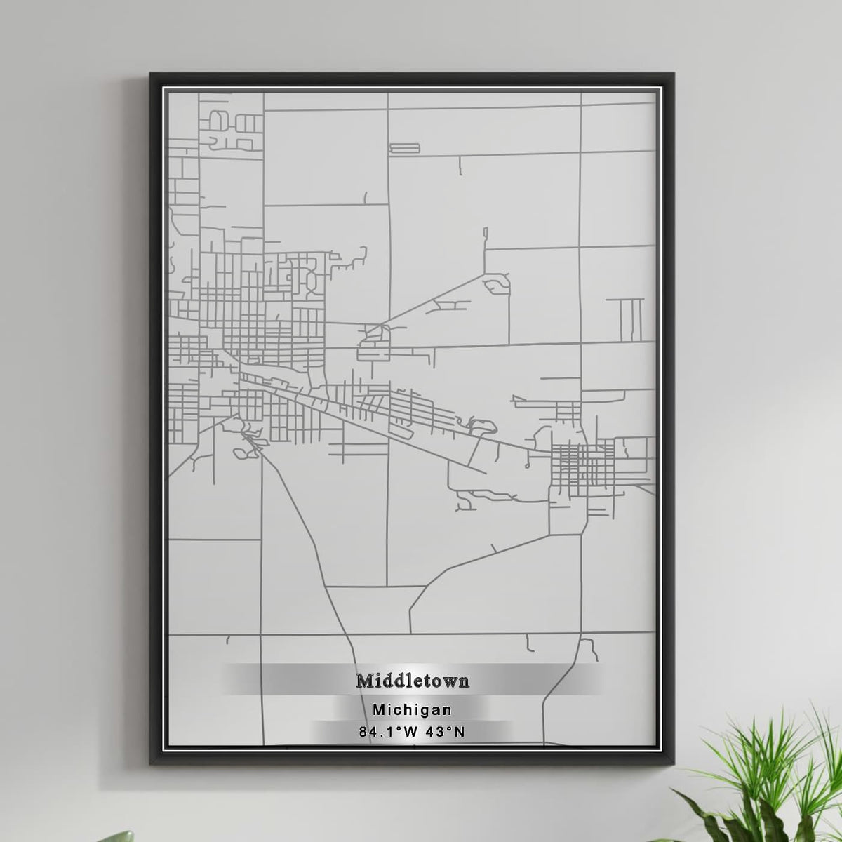 ROAD MAP OF MIDDLETOWN, MICHIGAN BY MAPBAKES
