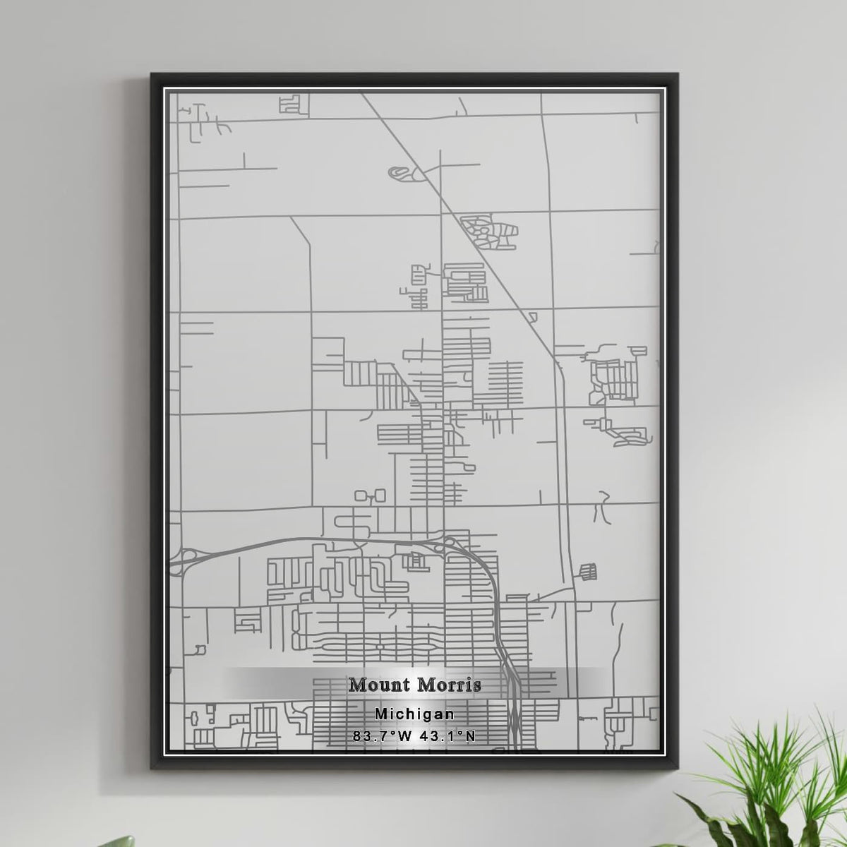 ROAD MAP OF MOUNT MORRIS, MICHIGAN BY MAPBAKES