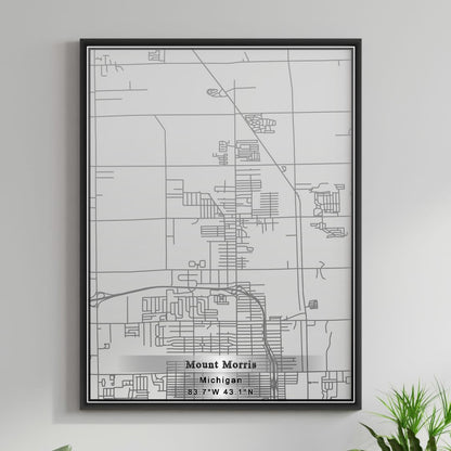 ROAD MAP OF MOUNT MORRIS, MICHIGAN BY MAPBAKES