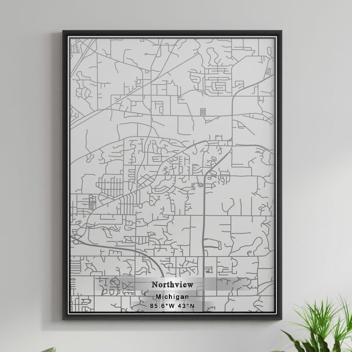 ROAD MAP OF NORTHVIEW, MICHIGAN BY MAPBAKES