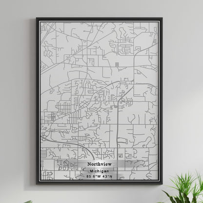 ROAD MAP OF NORTHVIEW, MICHIGAN BY MAPBAKES