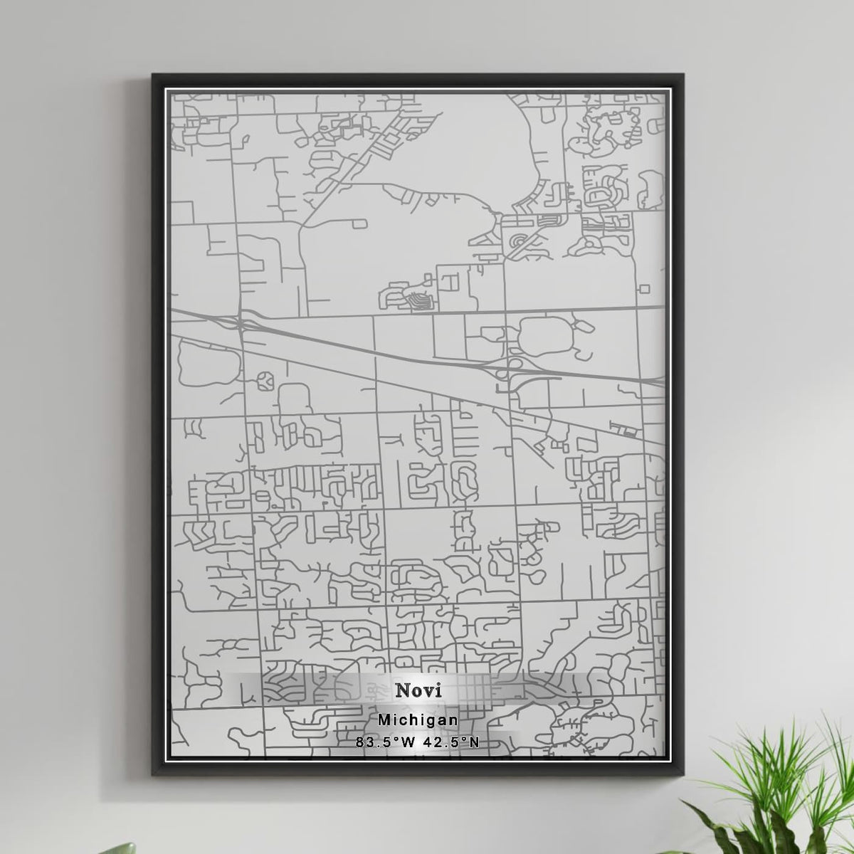 ROAD MAP OF NOVI, MICHIGAN BY MAPBAKES