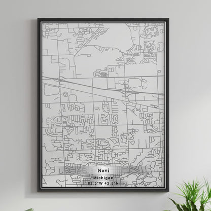 ROAD MAP OF NOVI, MICHIGAN BY MAPBAKES