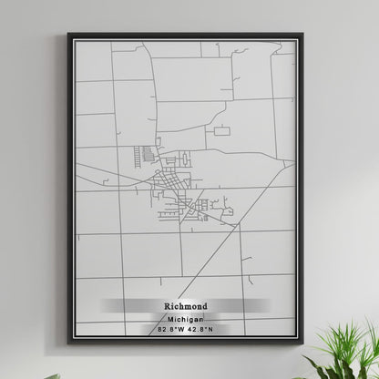 ROAD MAP OF RICHMOND, MICHIGAN BY MAPBAKES