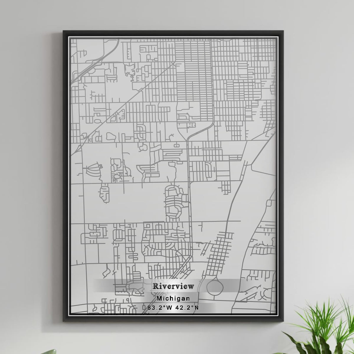 ROAD MAP OF RIVERVIEW, MICHIGAN BY MAPBAKES