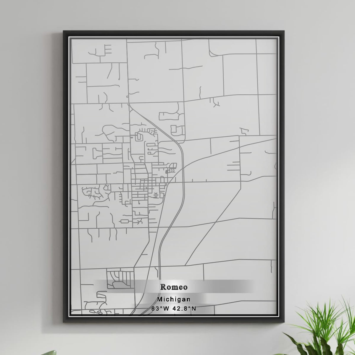 ROAD MAP OF ROMEO, MICHIGAN BY MAPBAKES
