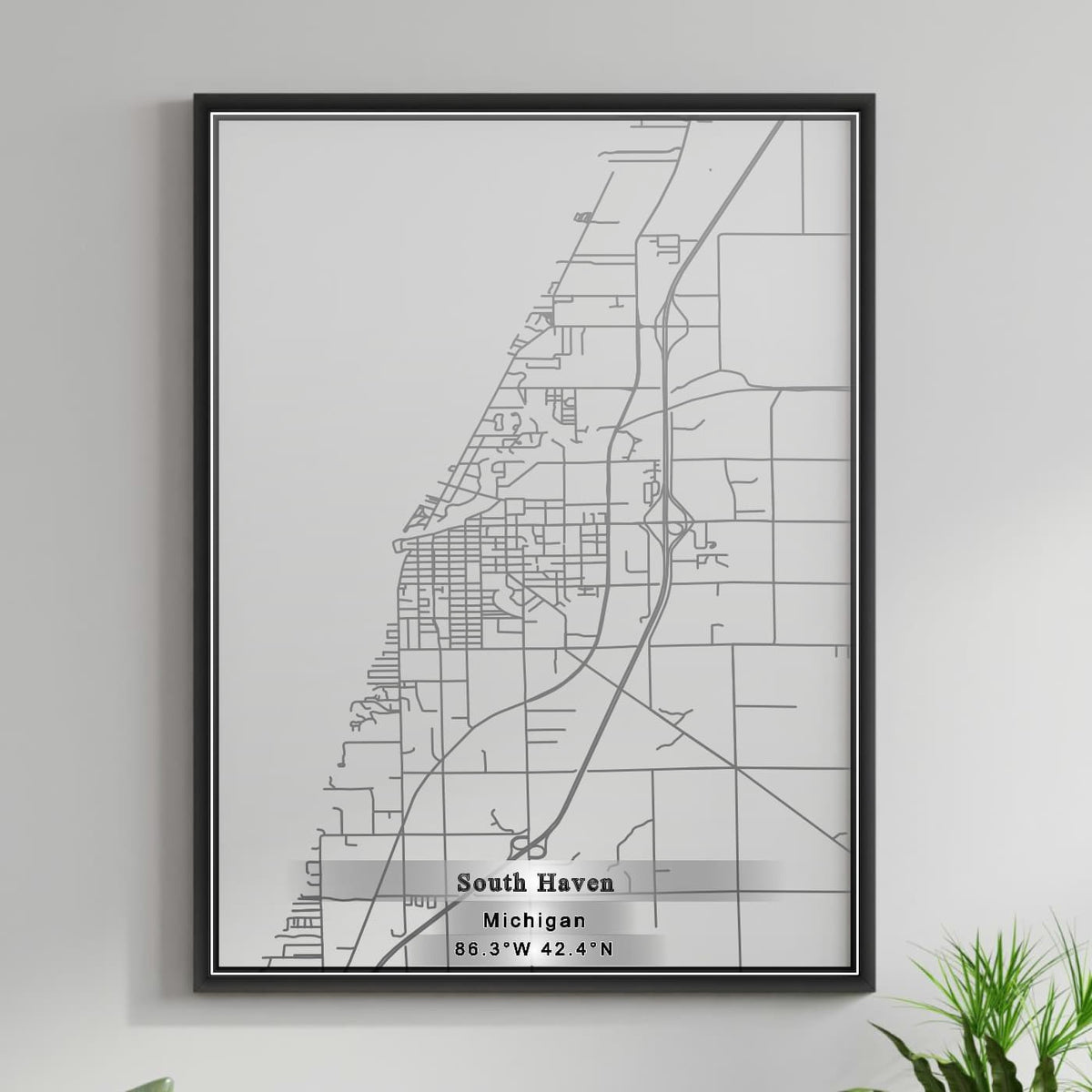 ROAD MAP OF SOUTH HAVEN, MICHIGAN BY MAPBAKES