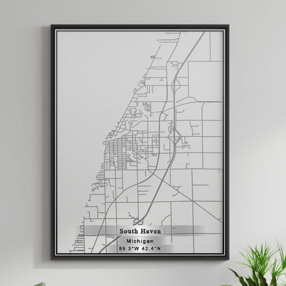 ROAD MAP OF SOUTH HAVEN, MICHIGAN BY MAPBAKES