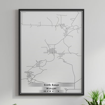 ROAD MAP OF SOUTH RANGE, MICHIGAN BY MAPBAKES