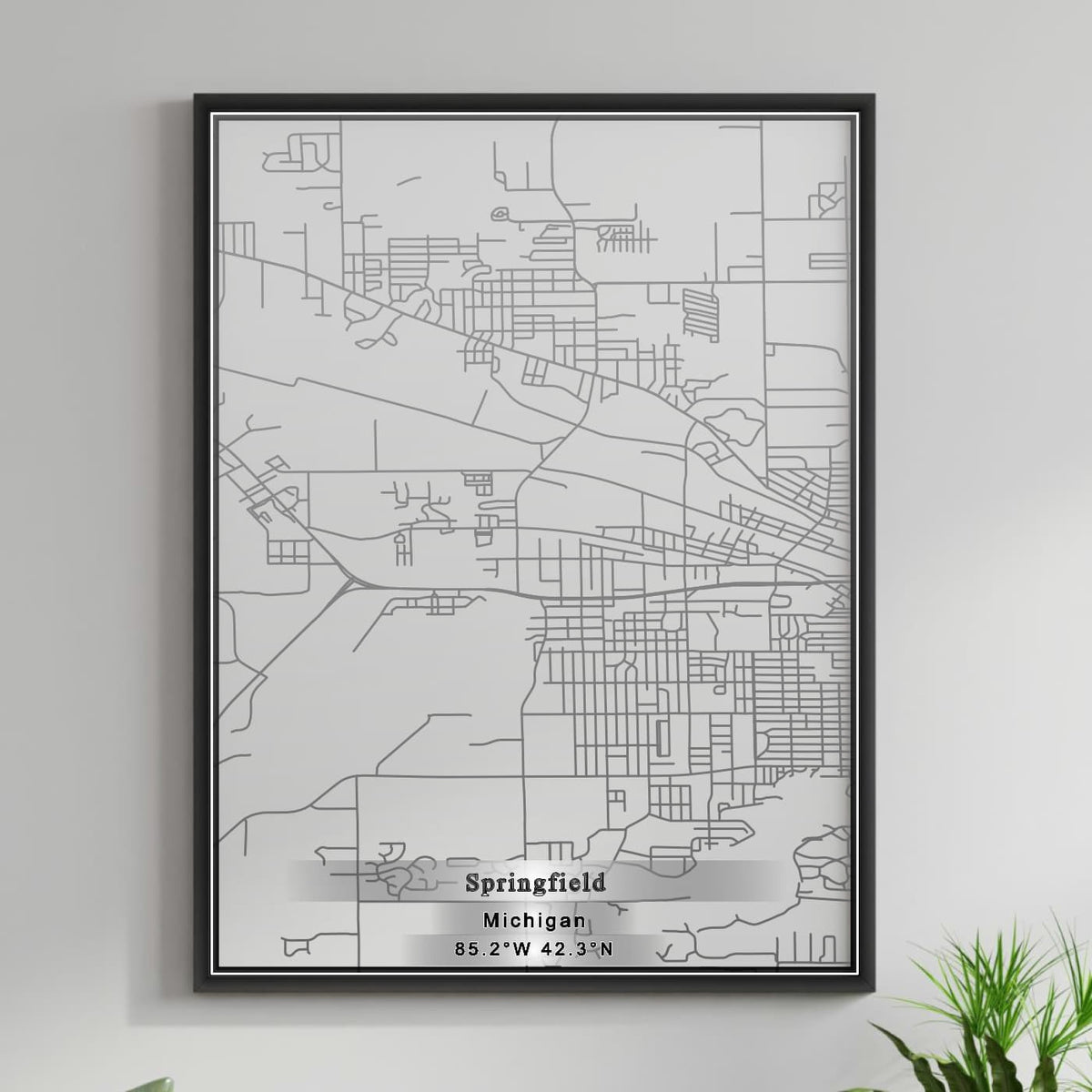 ROAD MAP OF SPRINGFIELD, MICHIGAN BY MAPBAKES
