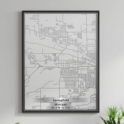 ROAD MAP OF SPRINGFIELD, MICHIGAN BY MAPBAKES