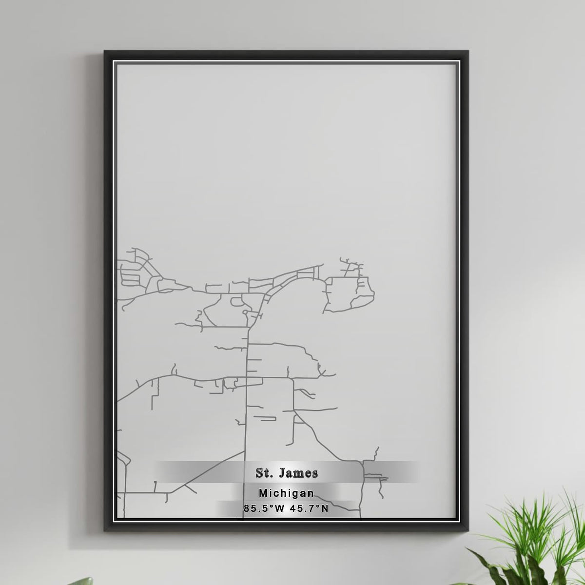 ROAD MAP OF ST. JAMES, MICHIGAN BY MAPBAKES