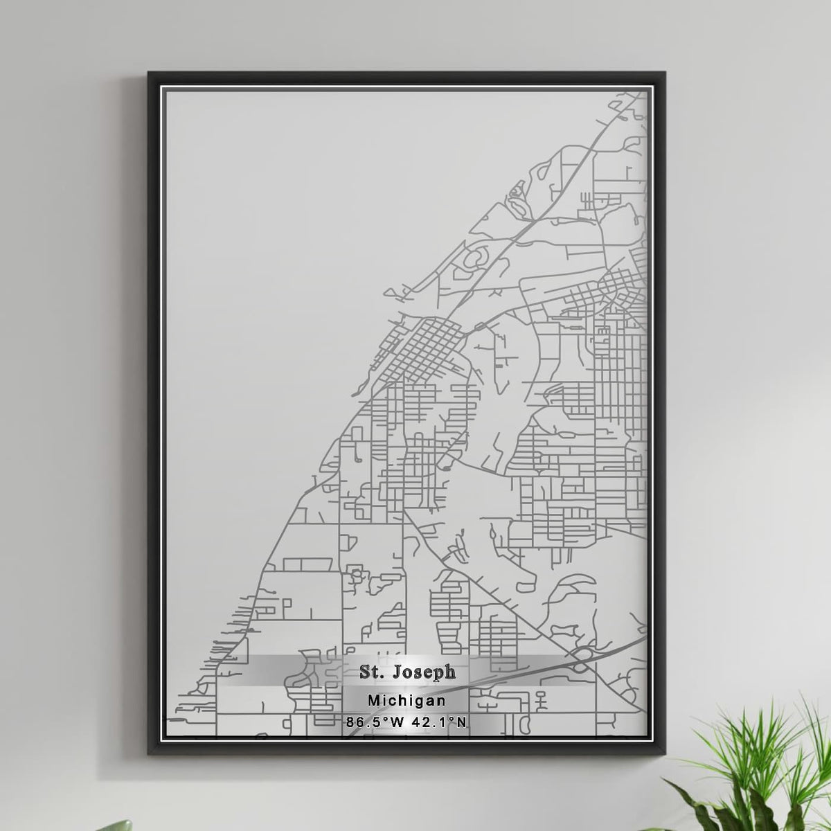 ROAD MAP OF ST. JOSEPH, MICHIGAN BY MAPBAKES