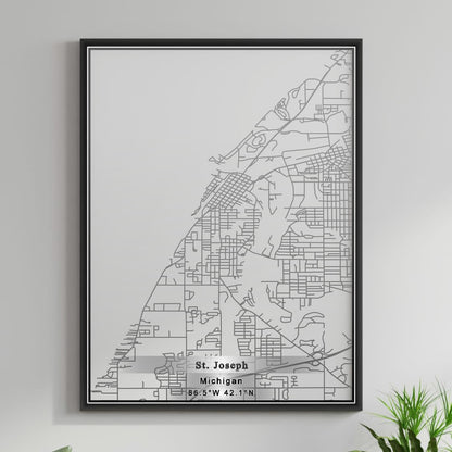 ROAD MAP OF ST. JOSEPH, MICHIGAN BY MAPBAKES