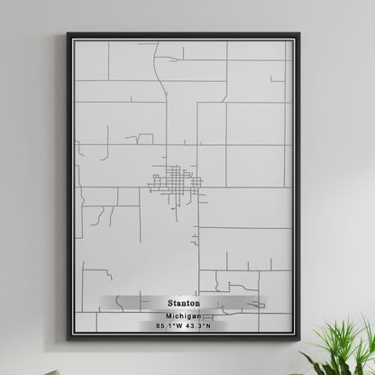 ROAD MAP OF STANTON, MICHIGAN BY MAPBAKES