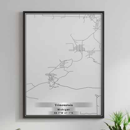 ROAD MAP OF TRIMOUNTAIN, MICHIGAN BY MAPBAKES