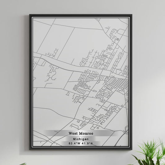 ROAD MAP OF WEST MONROE, MICHIGAN BY MAPBAKES