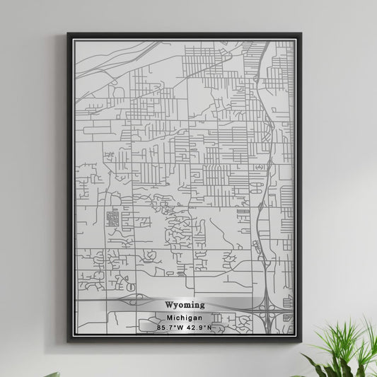 ROAD MAP OF WYOMING, MICHIGAN BY MAPBAKES