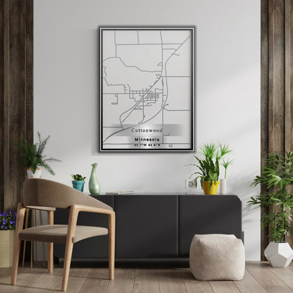 ROAD MAP OF COTTONWOOD, MINNESOTA BY MAPBAKES