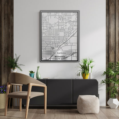 ROAD MAP OF ST. ANTHONY, MINNESOTA BY MAPBAKES