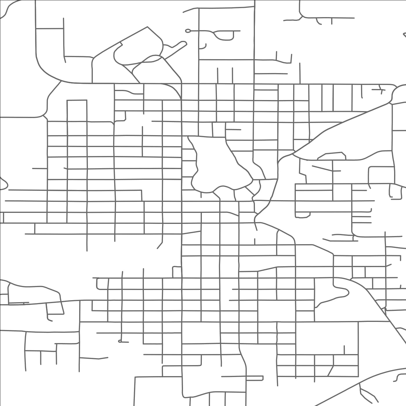 ROAD MAP OF FERGUS FALLS, MINNESOTA BY MAPBAKES