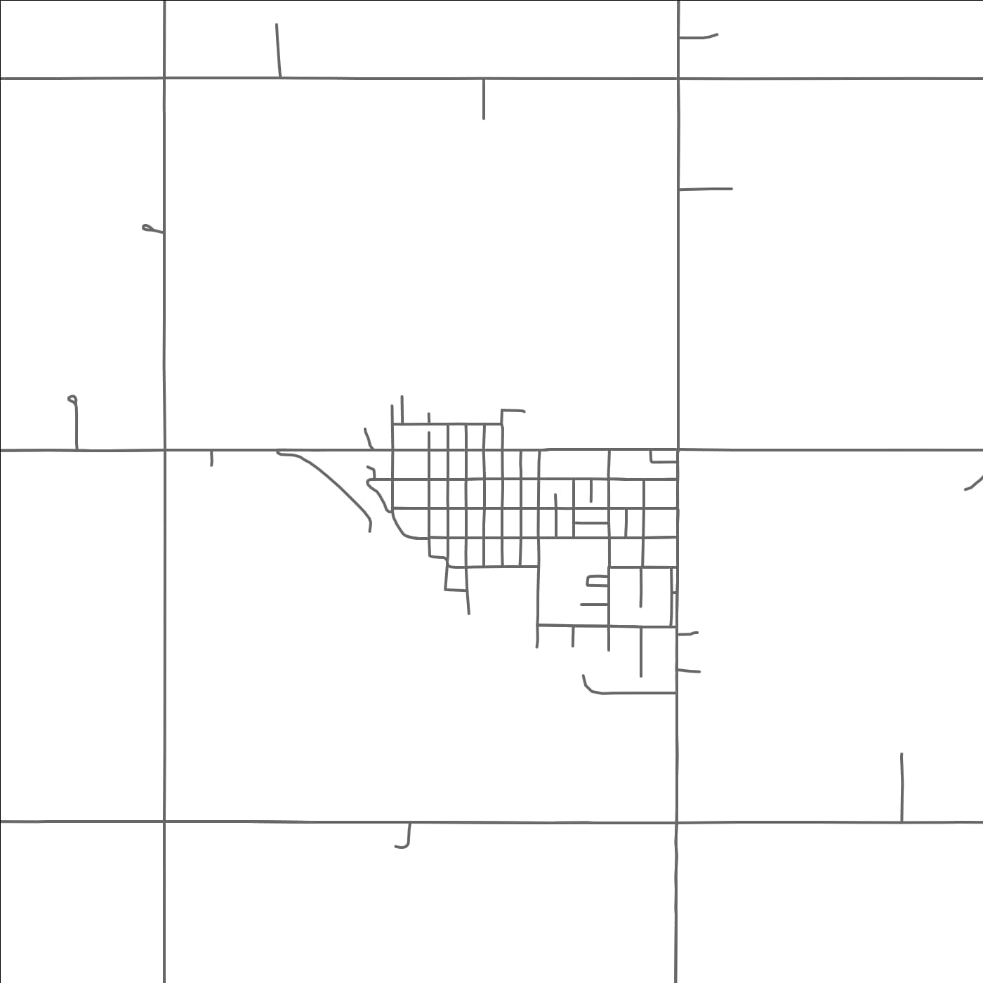 ROAD MAP OF HILLS, MINNESOTA BY MAPBAKES