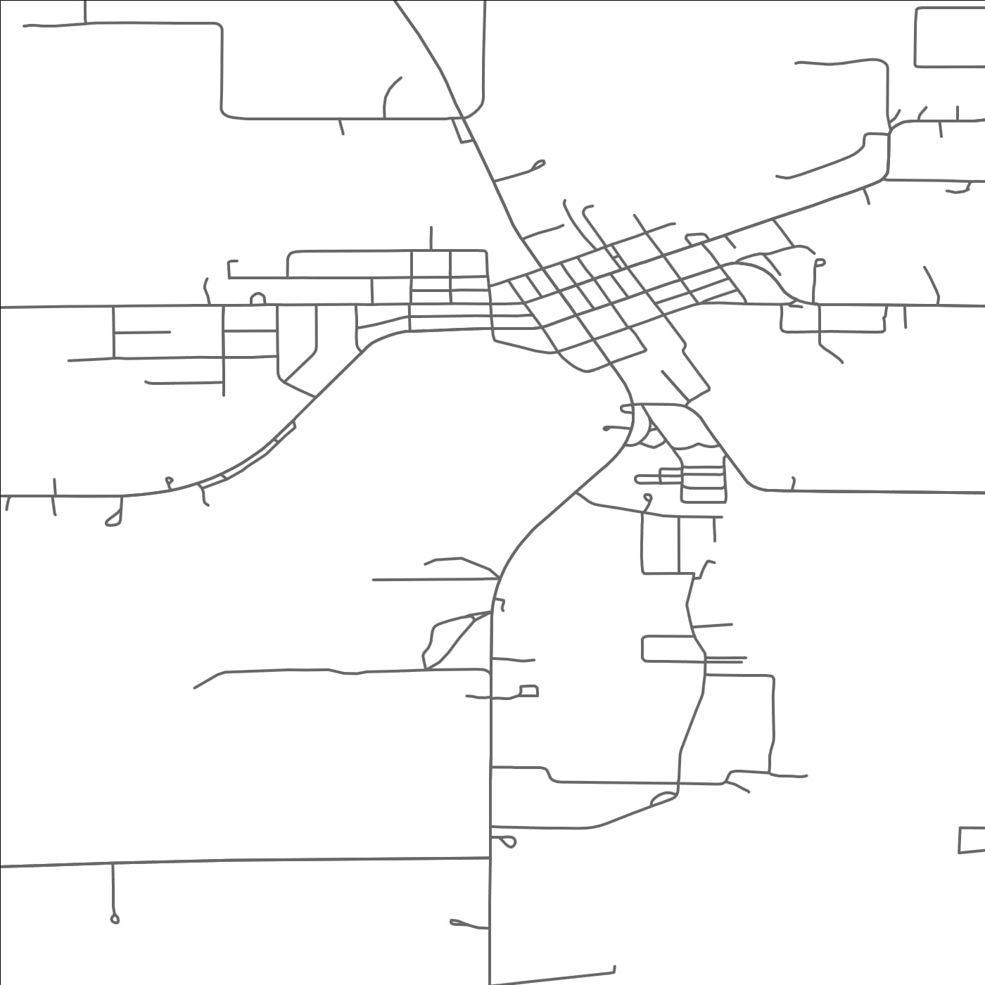 ROAD MAP OF MENAHGA, MINNESOTA BY MAPBAKES