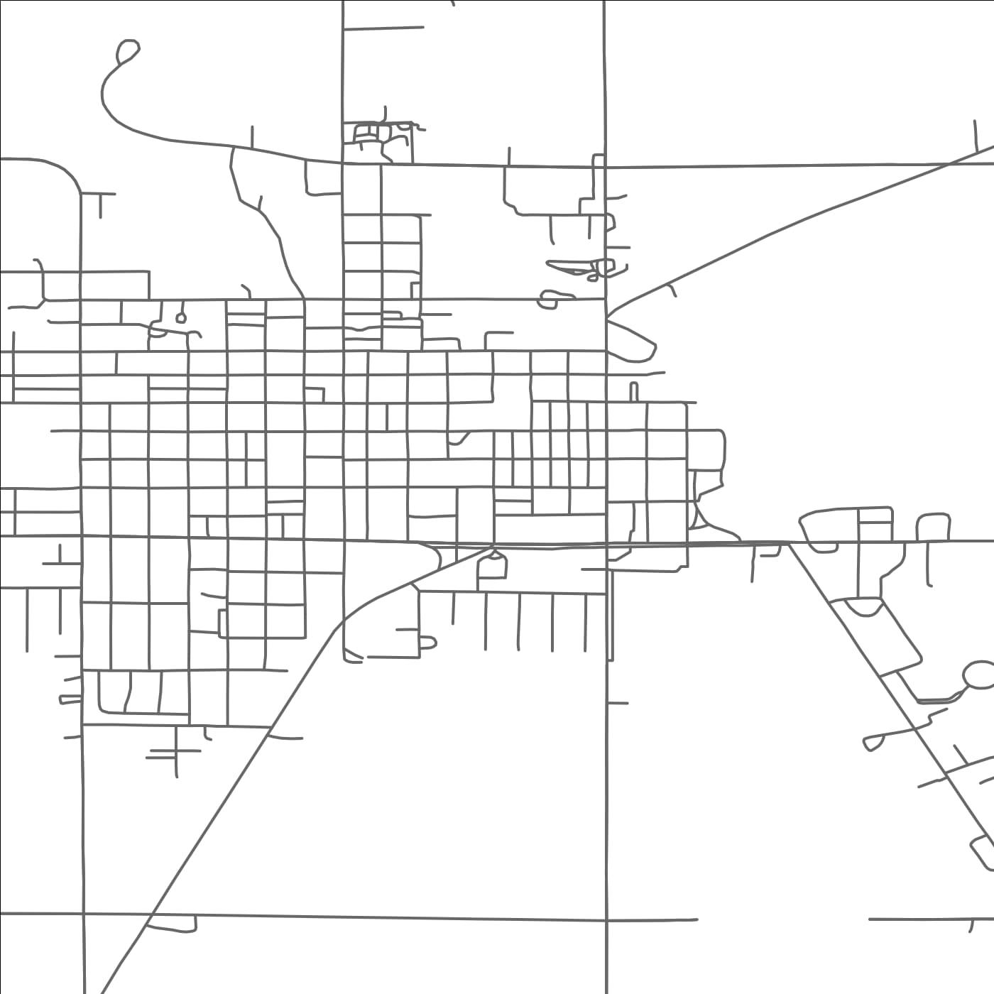 ROAD MAP OF PIPESTONE, MINNESOTA BY MAPBAKES