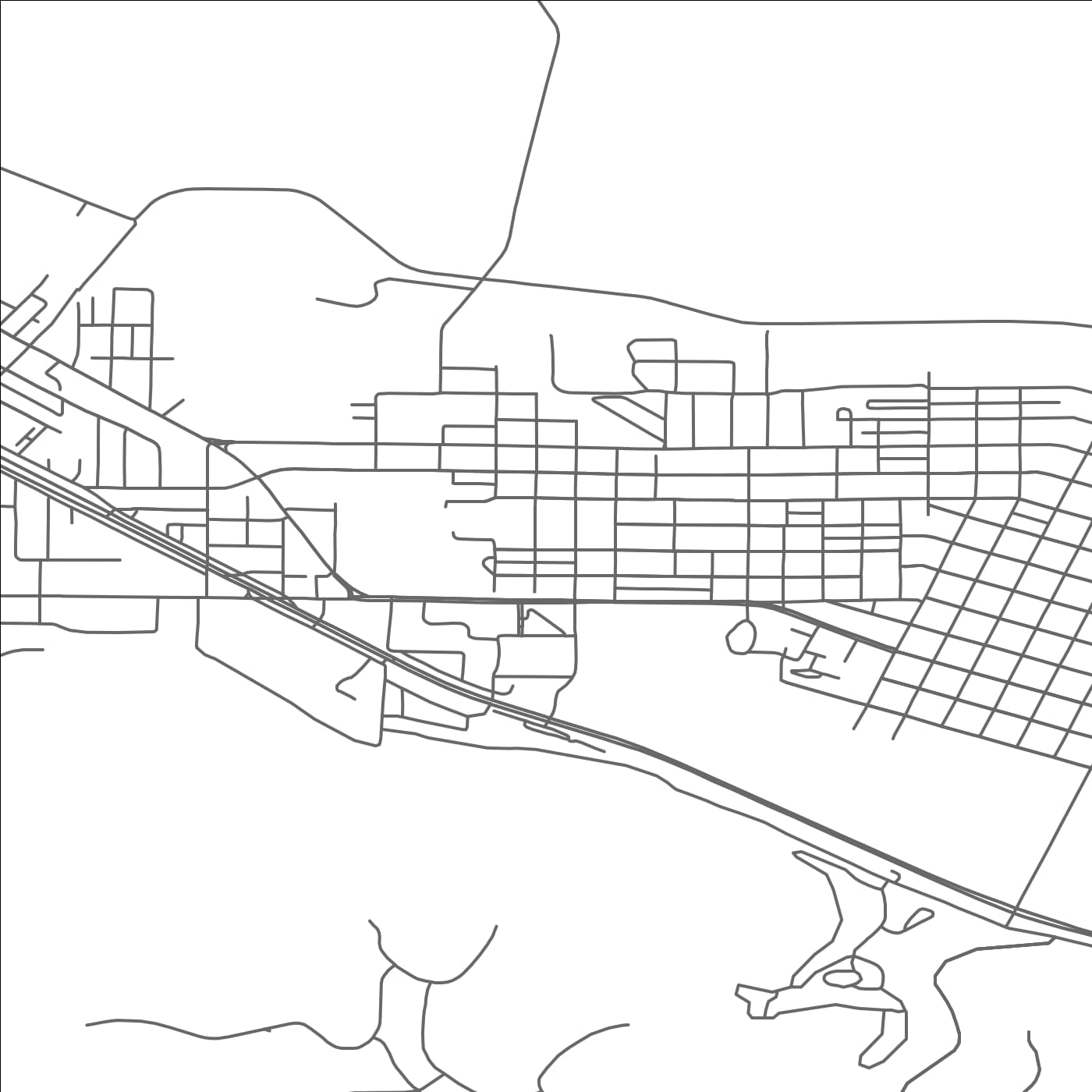 ROAD MAP OF WINONA, MINNESOTA BY MAPBAKES