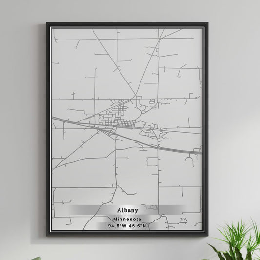 ROAD MAP OF ALBANY, MINNESOTA BY MAPBAKES
