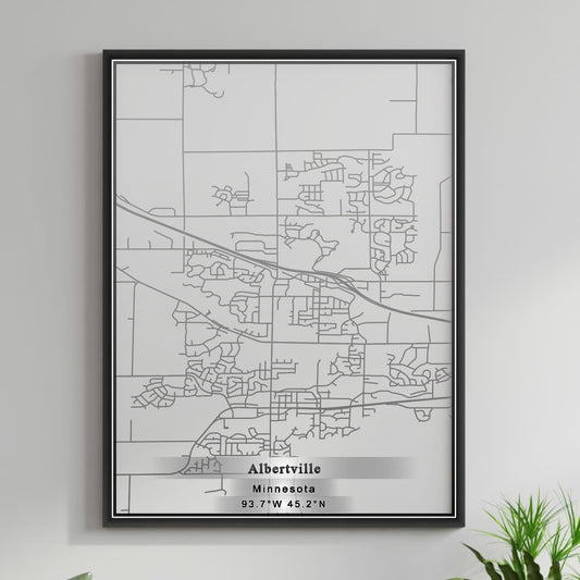 ROAD MAP OF ALBERTVILLE, MINNESOTA BY MAPBAKES