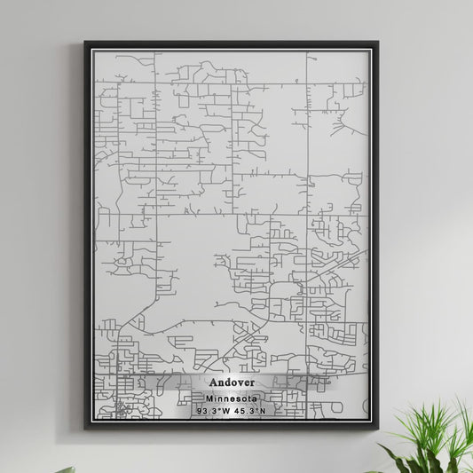 ROAD MAP OF ANDOVER, MINNESOTA BY MAPBAKES