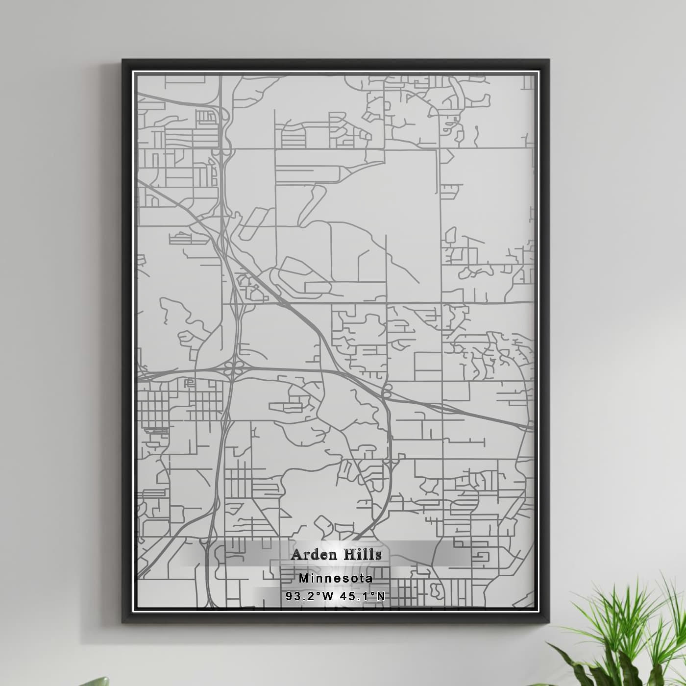 ROAD MAP OF ARDEN HILLS, MINNESOTA BY MAPBAKES