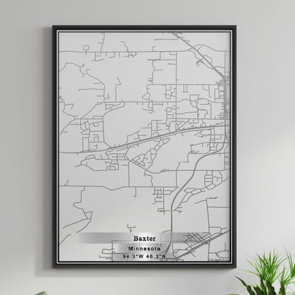 ROAD MAP OF BAXTER, MINNESOTA BY MAPBAKES