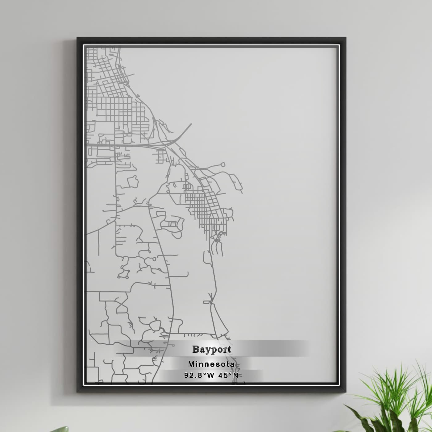 ROAD MAP OF BAYPORT, MINNESOTA BY MAPBAKES