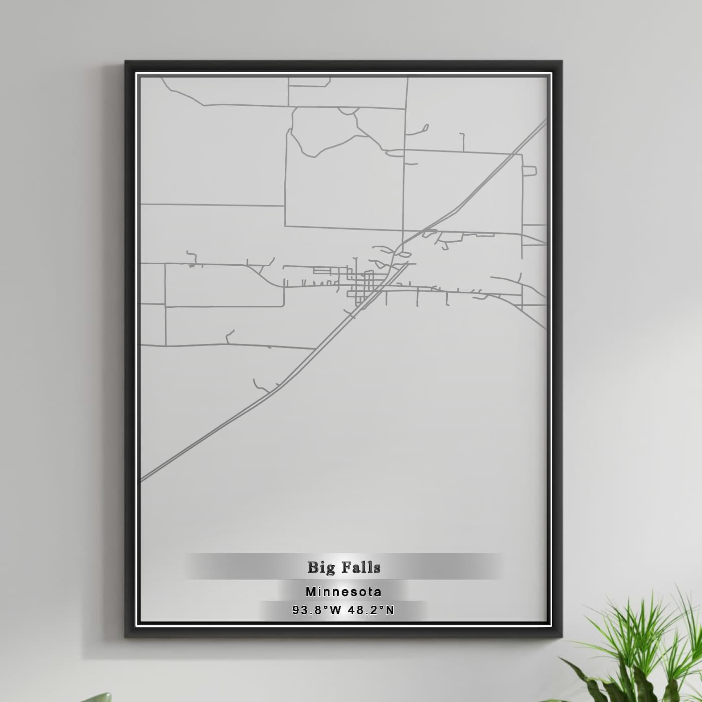 ROAD MAP OF BIG FALLS, MINNESOTA BY MAPBAKES