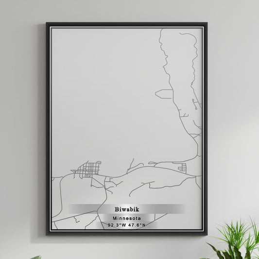 ROAD MAP OF BIWABIK, MINNESOTA BY MAPBAKES