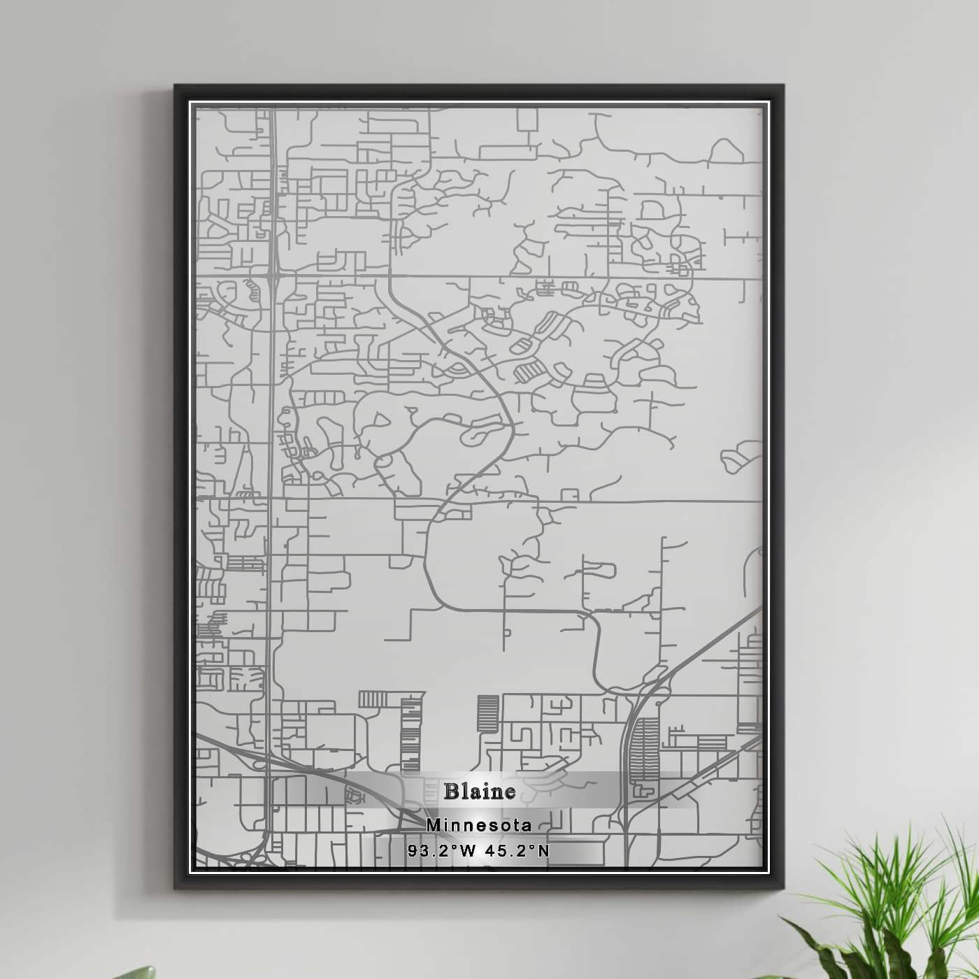 ROAD MAP OF BLAINE, MINNESOTA BY MAPBAKES