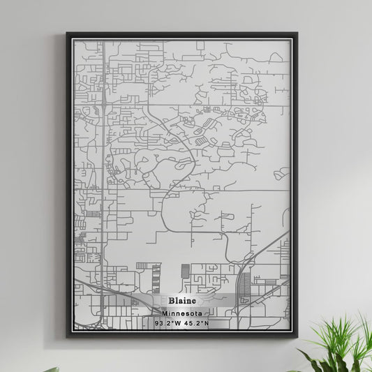 ROAD MAP OF BLAINE, MINNESOTA BY MAPBAKES