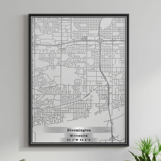 ROAD MAP OF BLOOMINGTON, MINNESOTA BY MAPBAKES